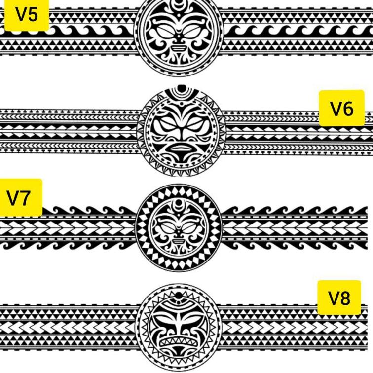 TERBARU れ Tato Temporer/Stiker Tato Minimalis - V - Tato tribal gelang tato gelang kaki dan tangan H