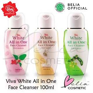 ❤ BELIA ❤ Viva White All in One face Cleanser 100ml Mulberry / Yogurt / Soybean BPOM Halal