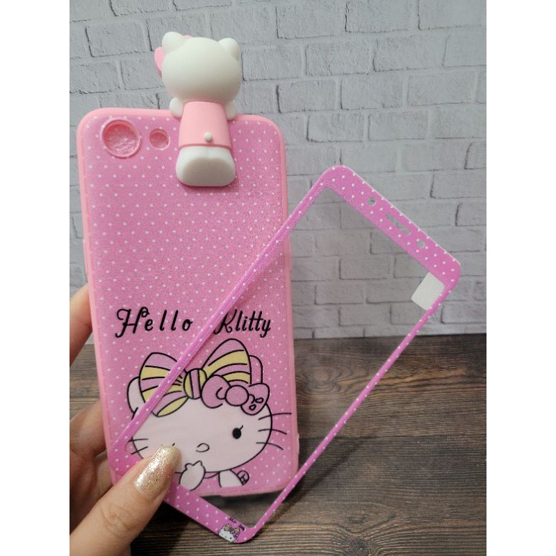 NT softcase disney Boneka Intip plus + Tempered Glass Case 360 SamsungJ6 J4 Redmi6