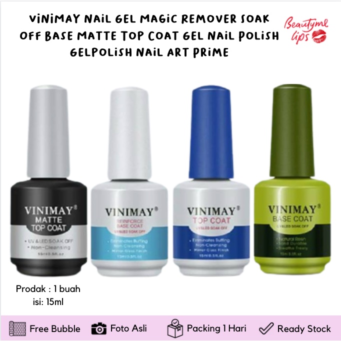 VINIMAY Nail Gel Magic Remover Soak Off Base Matte Top Coat Gel Nail Polish Gelpolish Nail Art Prime