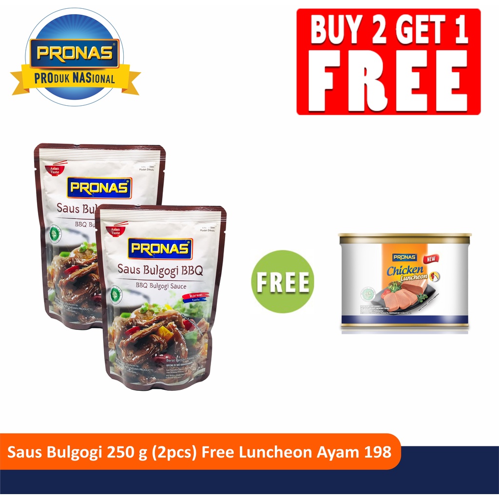 PRONAS Sauce Bulgogi 250 gr (2pcs) Free Luncheon Ayam 198 gr