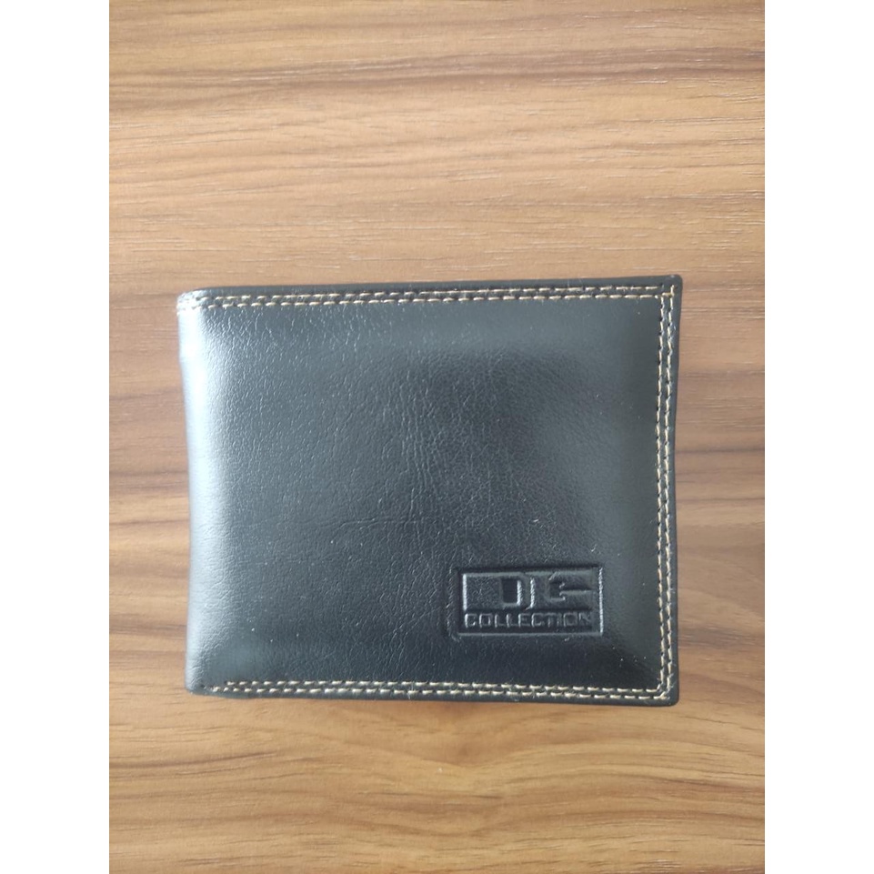 Dompet Pria Lipat Dua Bifold Slot Uang Kartu Kulit Sintetis Simple Keren