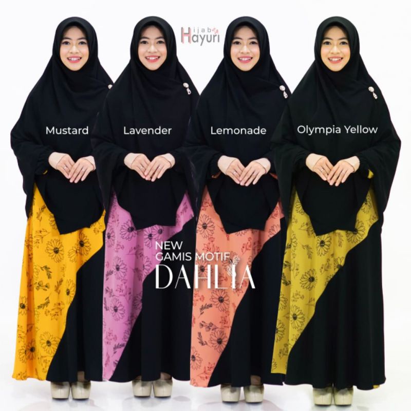 Gamis motif Dahlia NEW by hijab hayuri