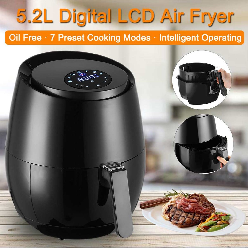 Multifunctional Electric Air Fryer 5.2L 1400W with Digital LCD - 3502B - Air Fryer ukuran BESAR 3.6L