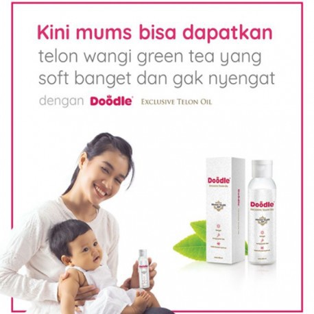 Minyak Telon Doodle Exclusive Oil Wangi Green Tea 60ml 100ml Anti Nyamuk Kembung Minyak Pijat Bayi