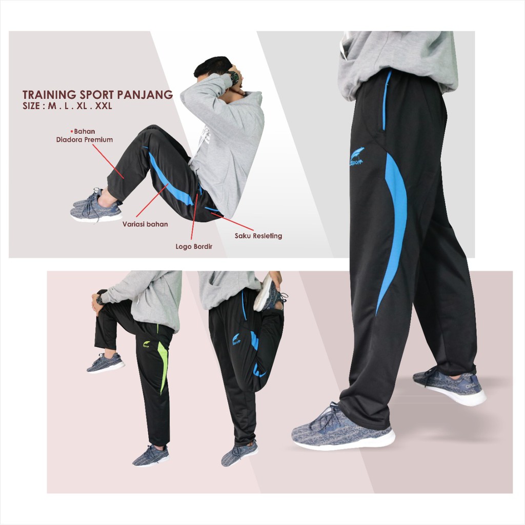 CELANA TRAINING PANJANG SPORT OLAHRAGA GYM FITNESS LARI CELANA TRAINING PANJANG SPORT OLAHRAGA GYM FITNESS LARI