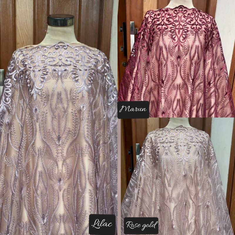 tile elie saab, bahan kebaya, kain tile