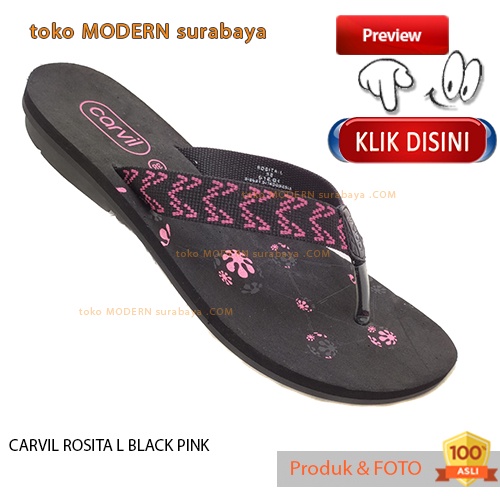 Sandal wanita casual jepit spons printing CARVIL ROSITA