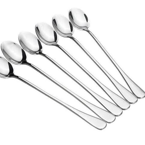 ➴ sendok teh panjang tebal / sendok teh stainless tebal isi 6 pcs ♦