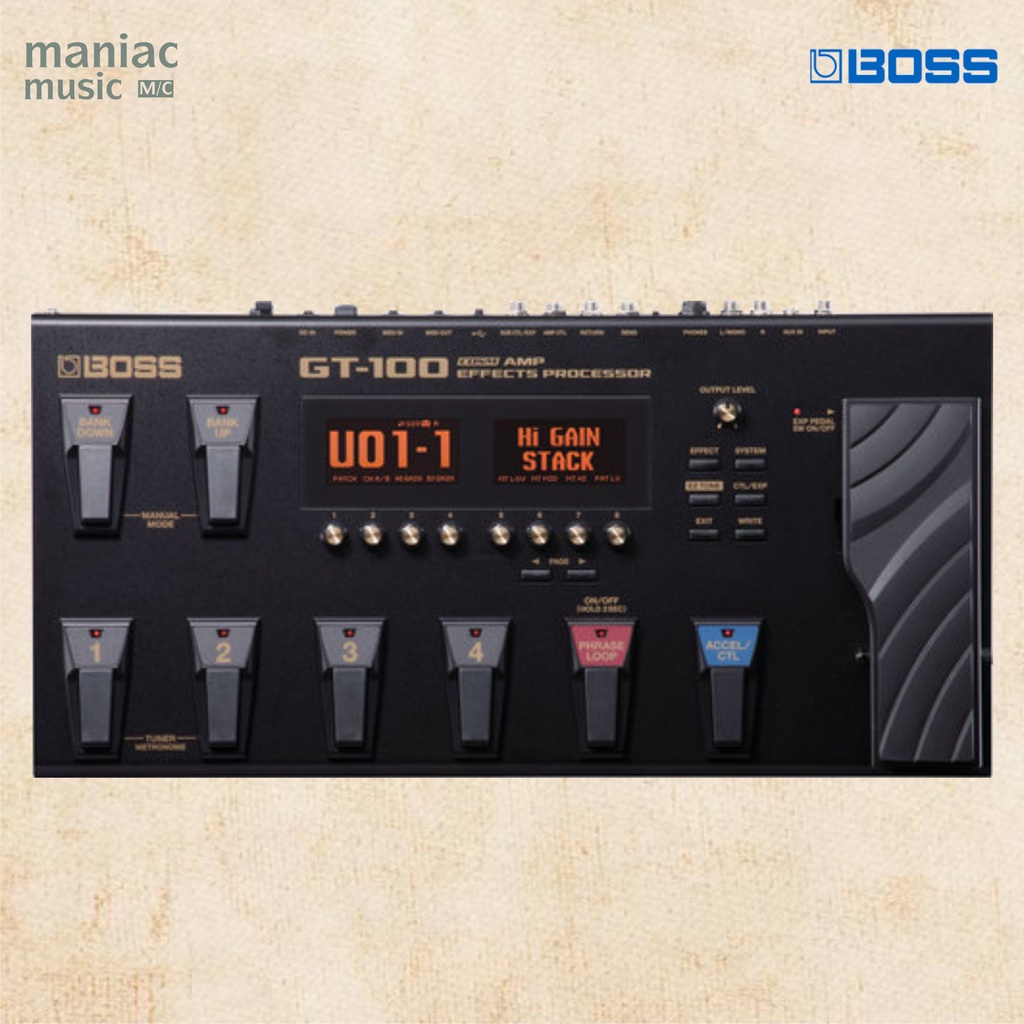 Boss GT100 - Multi Efek Gitar. Pedal. Premium Sound. LCD. USB