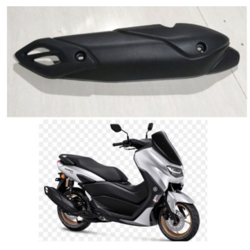 Cover tutup knalpot Nmax tameng penutup all new aerox 2020 2021 hitam pekat keren