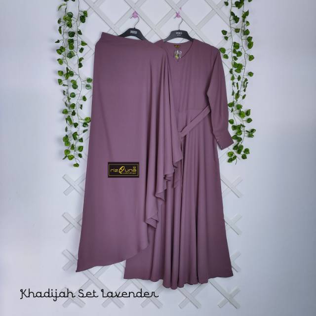 RIZQUNA GAMIS---Gamis Khadijah Set Lavender size M, l, Xl, XXl