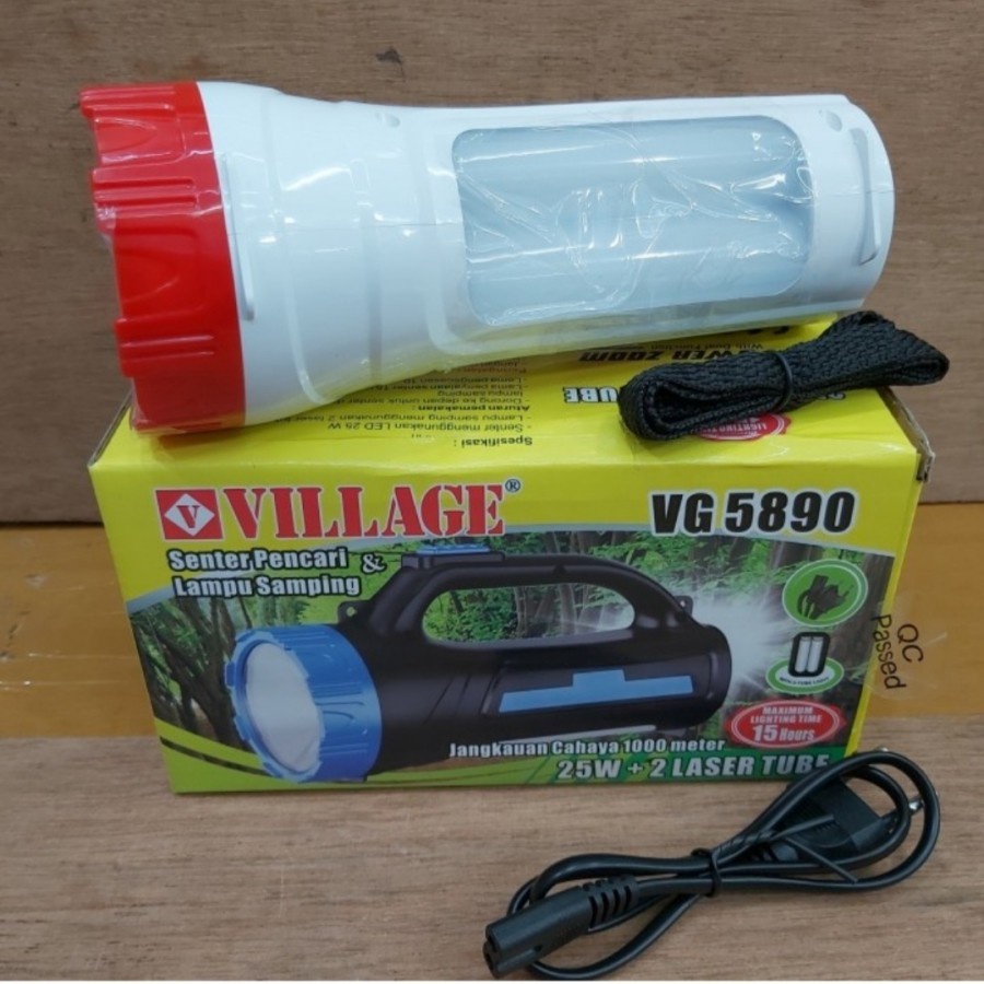 Barangunik2021-Senter Cas dan Lampu Emergency Samping Village VG 5890 25 Watt Bagus