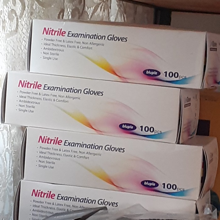 New Safegloves Nitrile Blueple Saveglove Powder Free - M