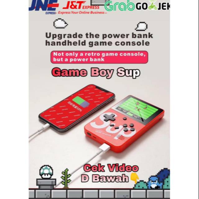 GAME BOY SUP 2in1 GAME PLUS POWERBANK 5000MAH / GAMEBOY SUP 2in1 MERAH