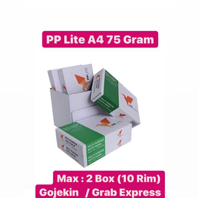 

Kertas Pp Lite A4 75 Gram/Hvs/Fotocopy Paper/Max:2 Box/Gojek Grab Anijejestore
