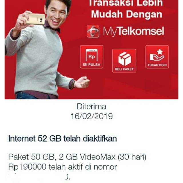 PROMO.. Kuota inject telkomsel 52GB full 24jam..