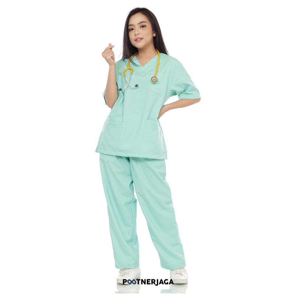 [PREMIUM DRILL] SCRUB/ BAJU JAGA/ BAJU OKA/ SCRUB DOKTER/ BAJU SERAGAM DOKTER TENAGA MEDIS