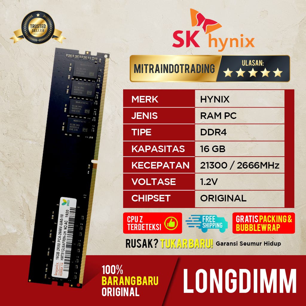 RAM HYNIX LONGDIMM DDR4 16GB PC 2666