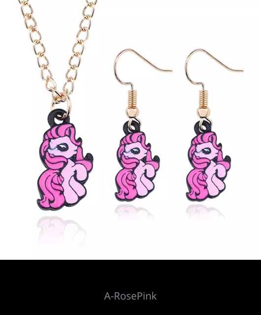 Set perhiasan anak dewasa import unicorn anting kalung A11 unicorn