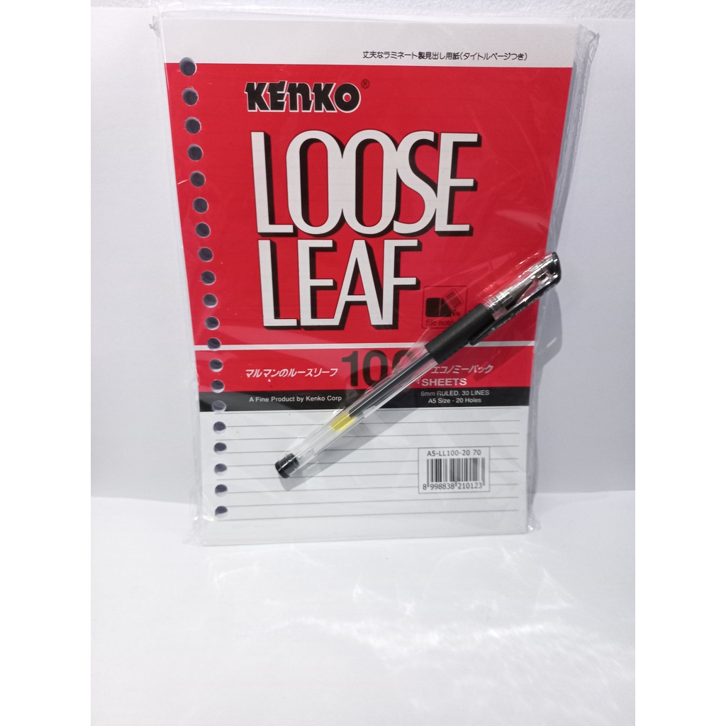 

Alat Tulis Sekolah Murah Loose Leaf A5 isi 100 Lembar Bonus Pulpen Cantik
