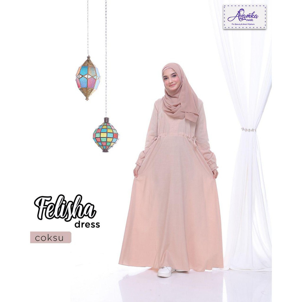 FELISHA DRESS AZAMKA FAIDH / GAMIS SYARI POLOS AZAMKA