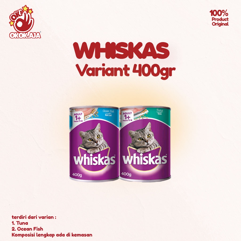 Makanan Kucing basah premium WHISKAS kaleng 400gr - Whiskas premium wetfood