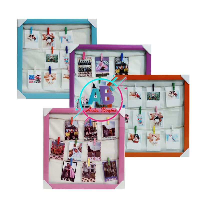 Bingkai Foto Polaroid Gantung, Bingkai Unik Bingkai Lucu Kado Unik 35 x 35 cm