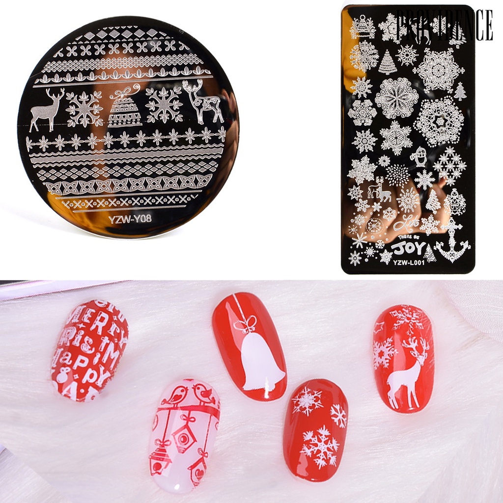 Providence Nail Stamping Plate Clear Engraved Christmas Pattern Stainless Steel Nail Decoration Image Templates for Salon