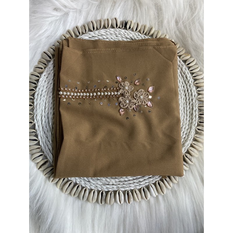 PASHMINA PAYET EDISI RAYA BAHAN DIAMOND CREP UKURAN 175x75-Hazel