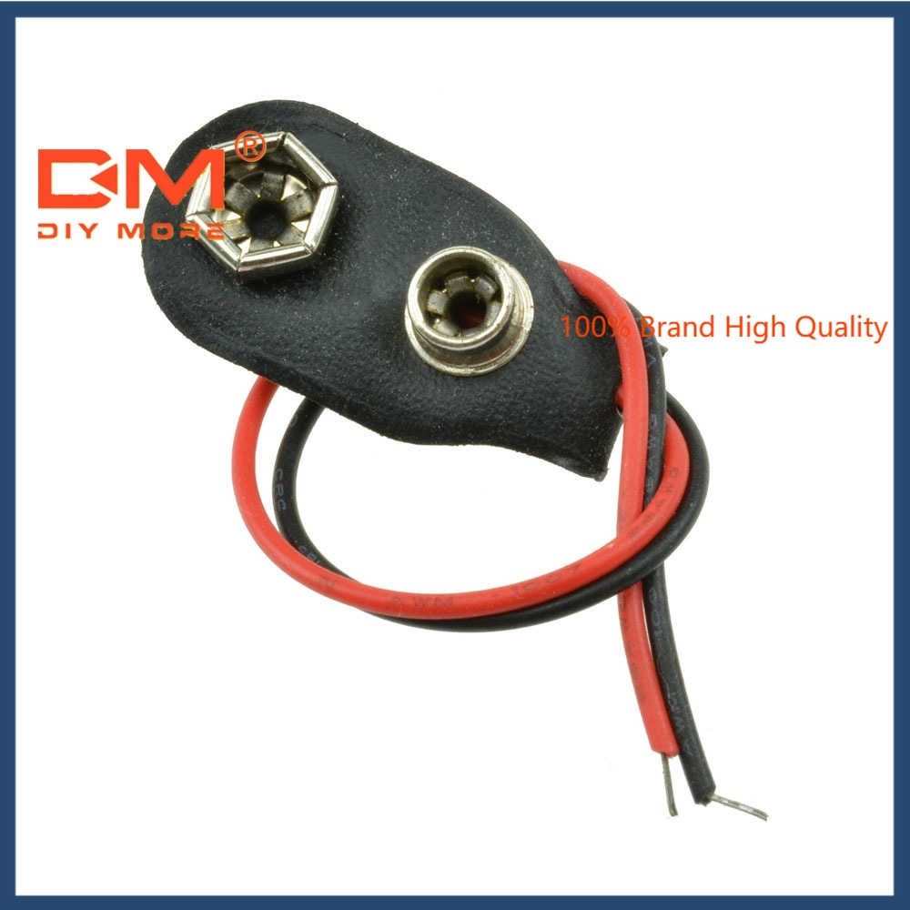 〖Factory Supplier/COD〗5pcs Klip Konektor Snap On Baterai 9v Dengan Kabel Lead 10cm 10cm