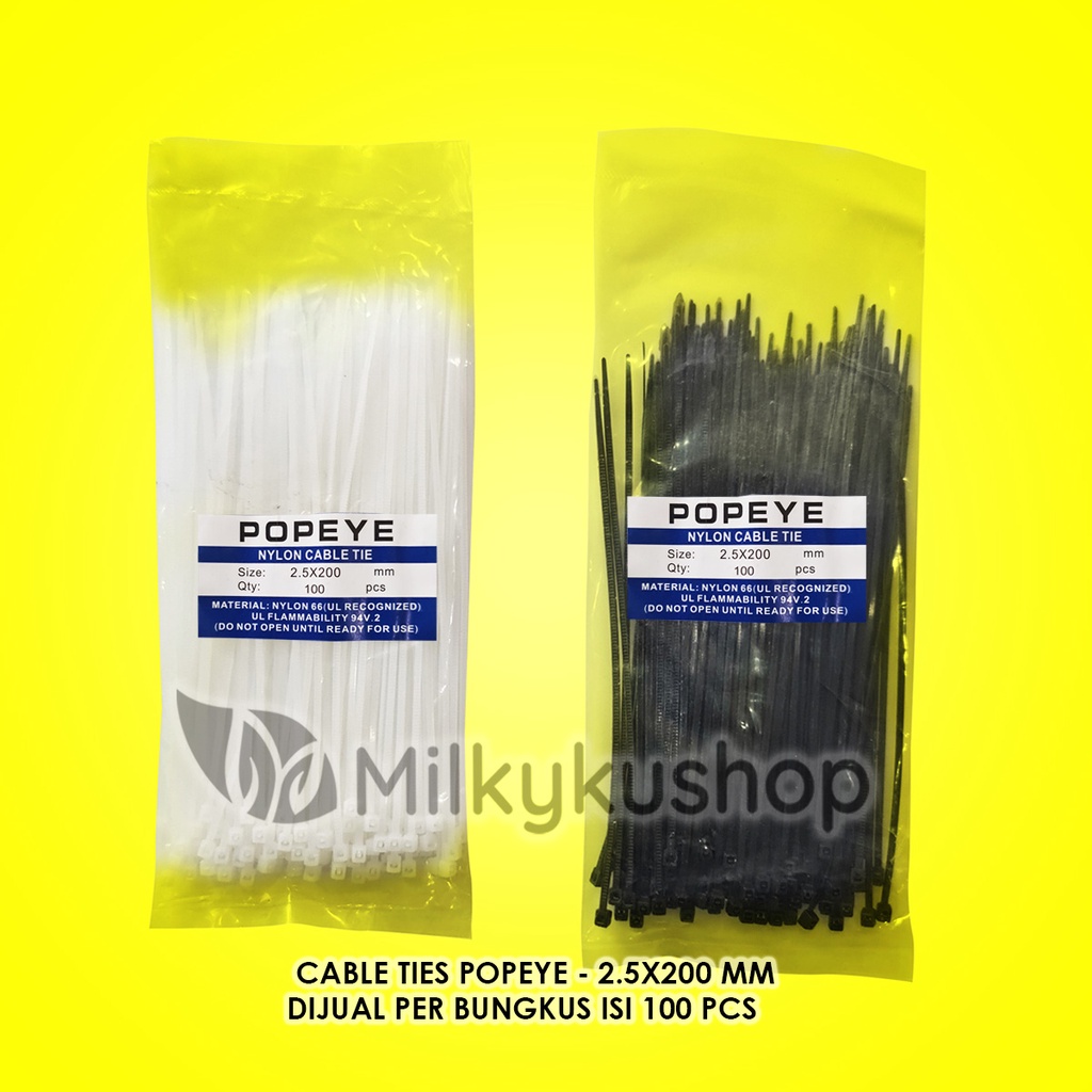 CABLE TIES NYLON STANDARD 2.5 X 200 MM KABEL TIS