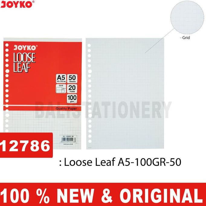 

Buruan Serbu] Refill Loose Leaf Joyko Grid / Kotak A5 100Gsm 50 Sheet