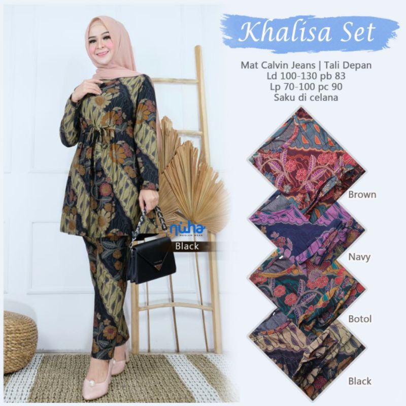 Khalisa Set Tunik Calvin Jeans Jumbo