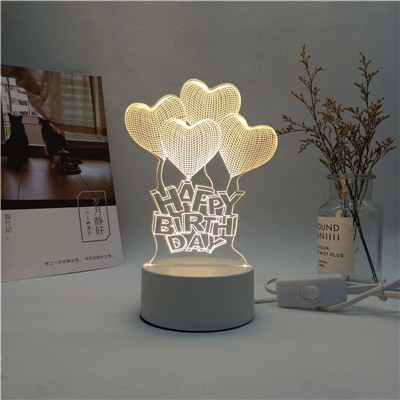 Lampu LED 3D Lampu 3D Lampu hias lampu tidur lampu pajang transparan light night led