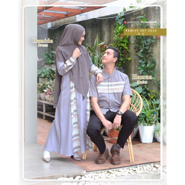 Family Set Yasmeera Elrasheed Gamis Hamida Kemko Hamza Baju Lebaran 2022