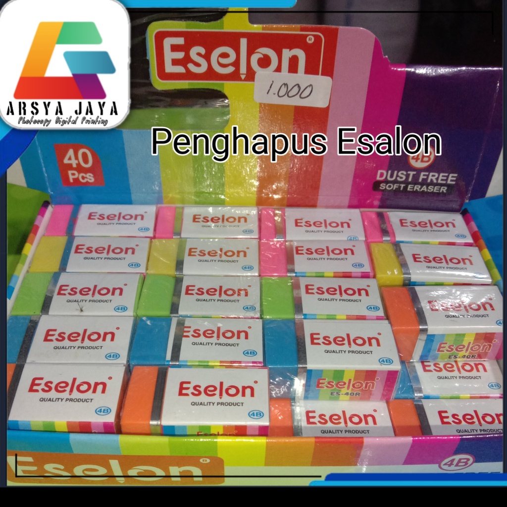 

SATU PCS ( 1 PCS ) PENGHAPUS PENSIL KECIL WARNA ESELON ES-40R