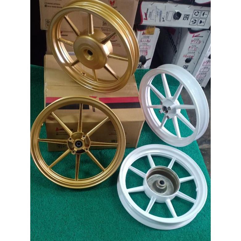 [[BISA COD]] VELG PALANG 8 PELAK RACING V ROSSI PALANG 8 MODEL RCB PUTIH/GOLD PNP BEAT KARBU/BEAT FI