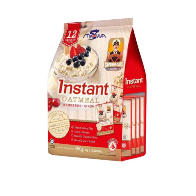 Jual Captain Oat Instant Oatmeal Sachet (Per Pck Isi 12 Sachet 40Gr