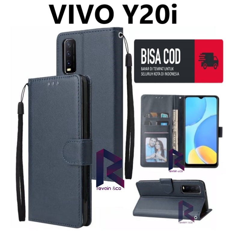 CASE VIVO Y20i FLIP WALLET LEATHER KULIT PREMIUM SARUNG BUKA TUTUP FLIP CASE VIVO Y20i