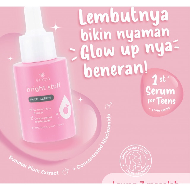 PROMO!! Bright Stuff Face Serum 30 / 7.5 ML Emina / Melindungi kulit dari polusi debu dan kotoran