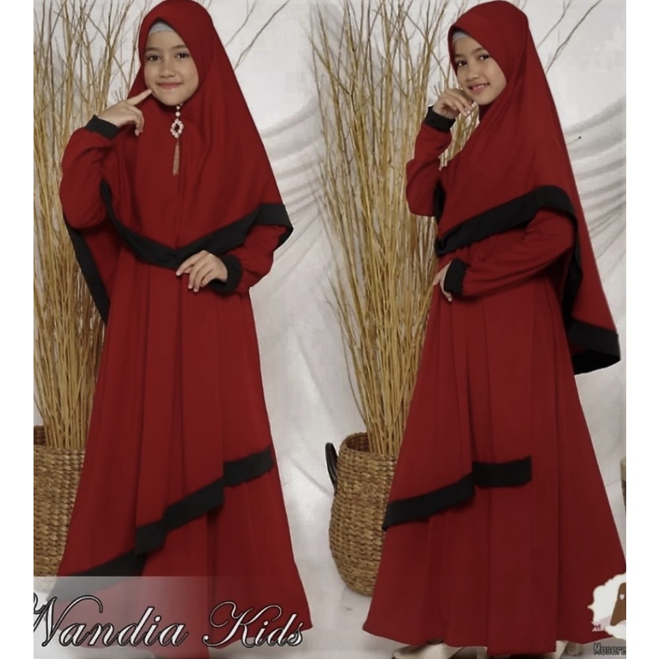 Gamis Anak (free Jilbab) usia 9 - 11 tahun /baju gamis anak muslim SYARI/gamis muslimah