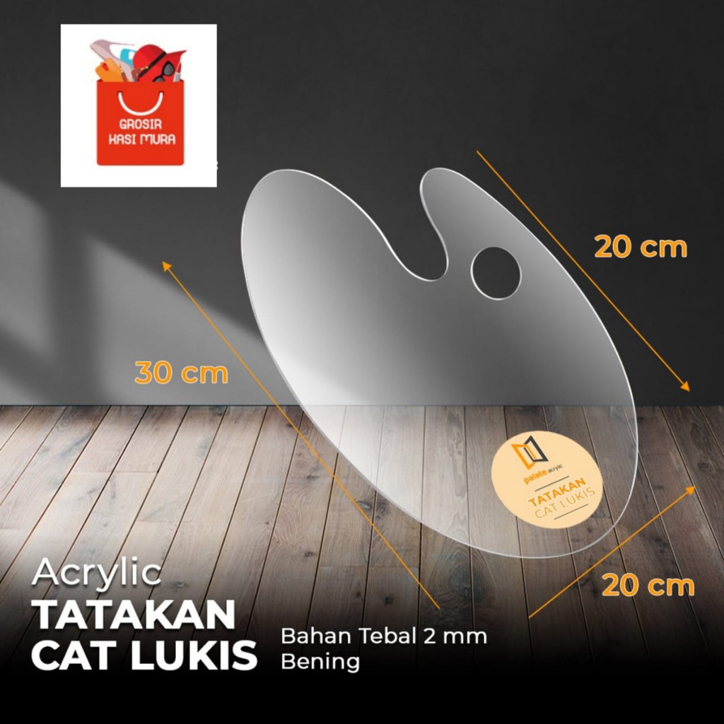 

Acrylic Palette / Lonjong / Palet Cat Minyak Akrilik 30 x 20 cm BAHAN MC