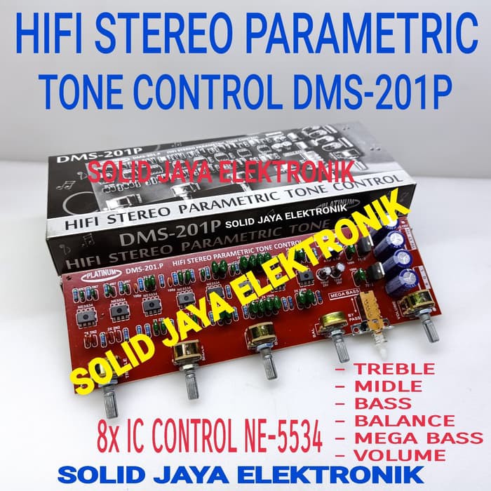 TONE CONTROL STEREO PARAMETRIC PLUS MEGA BASS DMS 201P DMS-201P DMS201P HIFI TONE KONTROL PARAMETRIK STEREO PLATINUM AUDIO ASLI ORI ORIGINAL