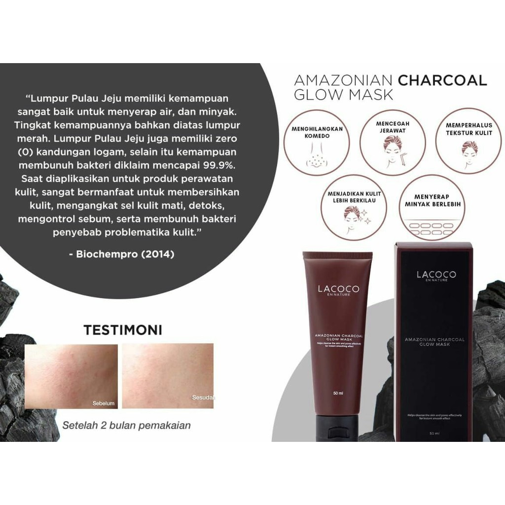 Lacoco Watermelon Glow Mask 75ml | Lacoco Amazonian Charcoal Mask