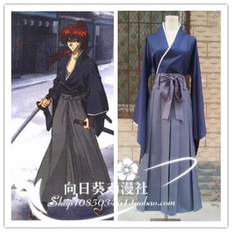 【QTakasi】Ready YUKATA HAKAMA SAMURAI X KENSHIN KOSTUM COSPLAY JEPANG ANIME