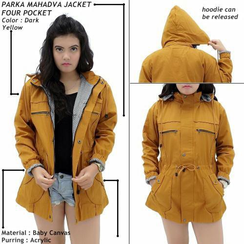 Jaket Parka Wanita Hoodie Musim Dingin