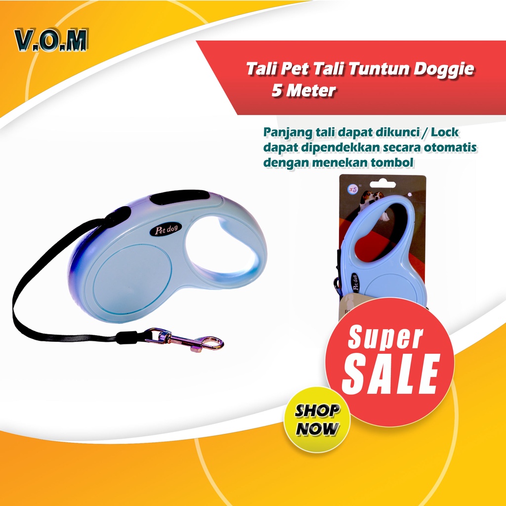 5 Meter Retractable Dog Leash - Tali Pet Tali Tuntun Doggie 0825