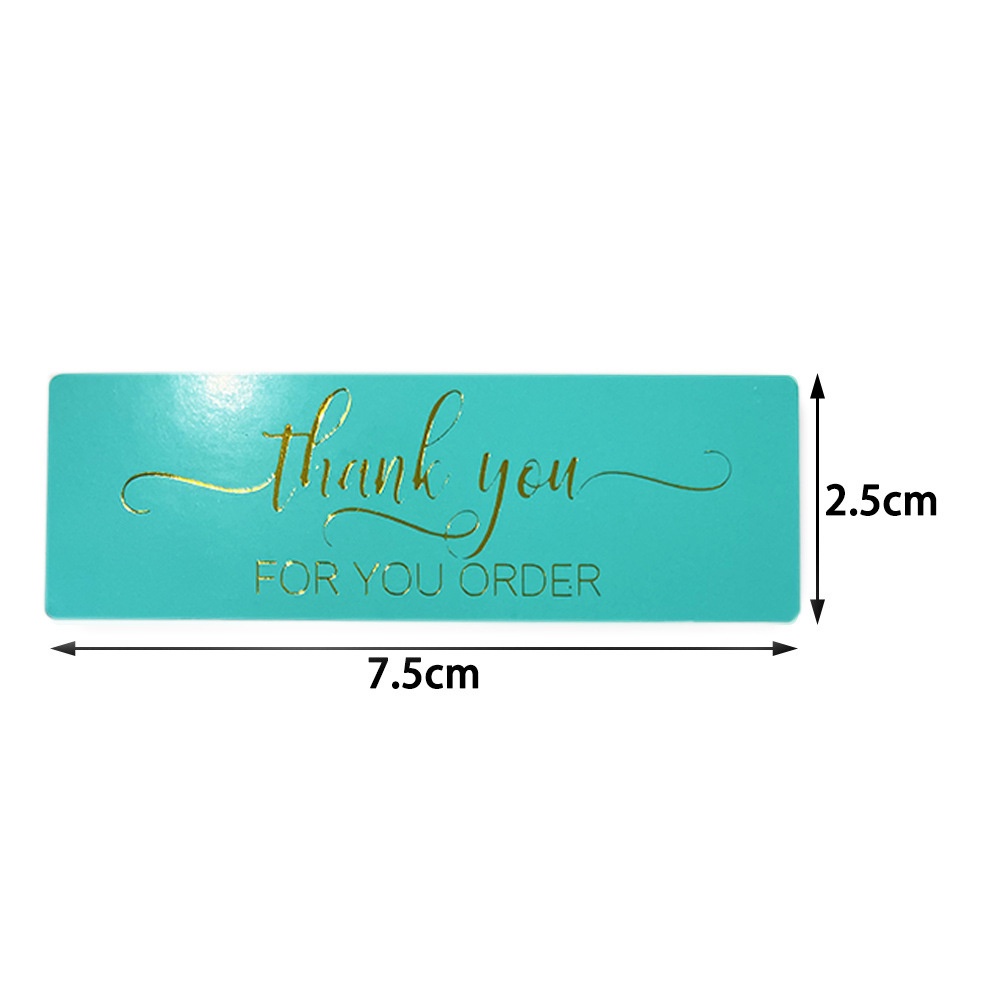 120pcs / Roll Stiker Label Segel Desain Thank You For Your Order Appreciate Warna-Warni Ukuran 1x3 Inch Untuk Dekorasi