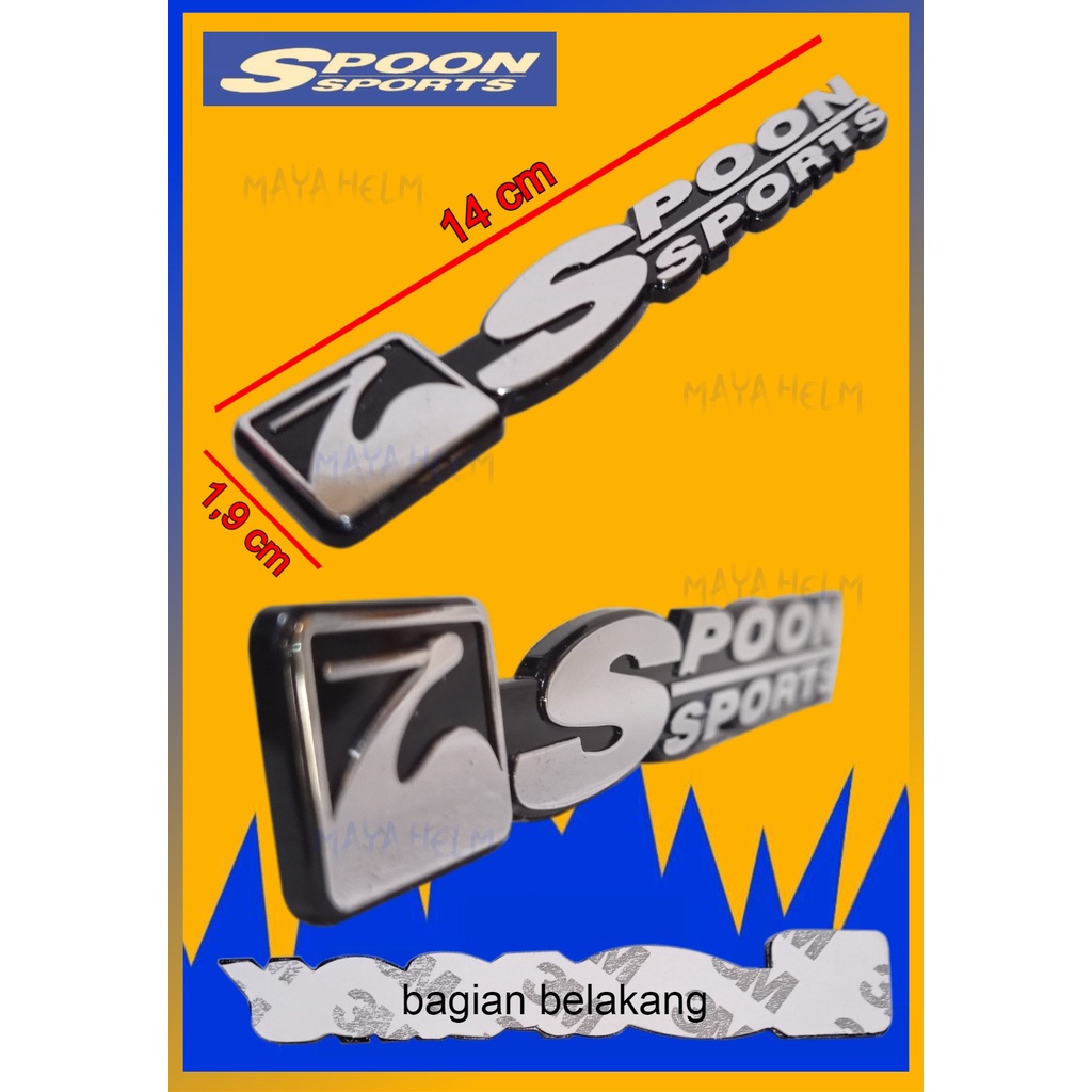 Emblem Logo Mobil Spoon Sport Chrome Black